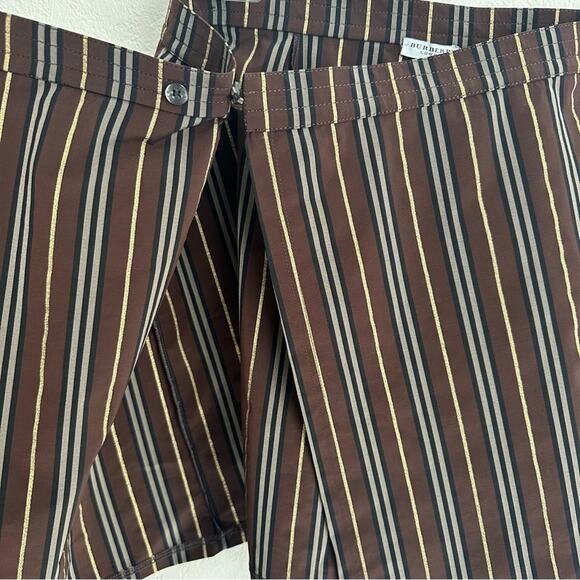 Vintage Burberry Wrap Skirt w/ Side Tie Chocolate Striped size L - Picture 5 of 12